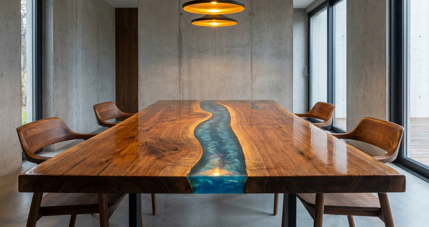 Защита стола из массива: дуб, орех, карагач, слэб