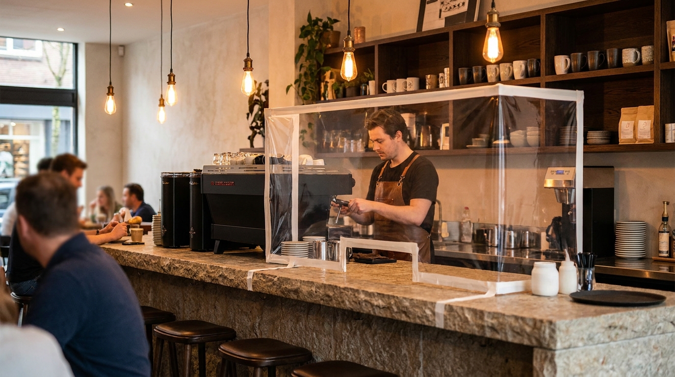 Защита каменной барной стойки в кафе